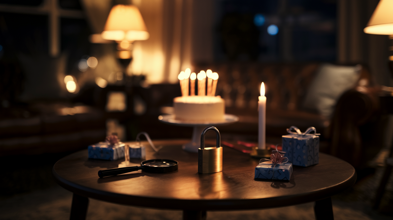 escape room birthday party at home — Nutty Orange mystery game