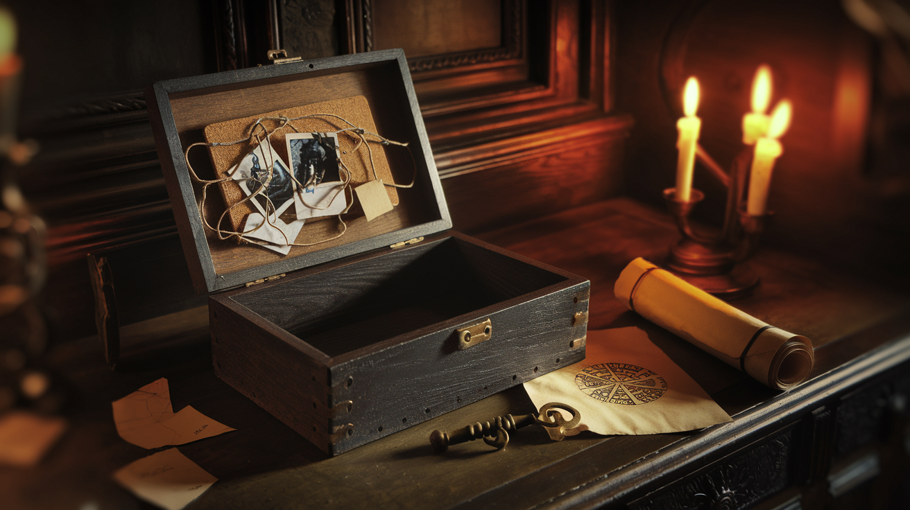escape room game box — Nutty Orange mystery game