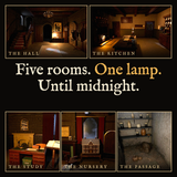 Five rooms of the haunted Sallow House in The Still Room: the hall, kitchen, study, nursery and passage