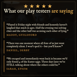 Five stars: play testers Maddy from Guildford, Daniel from Derby and Sarah from Epsom on The Still Room